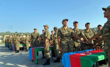 Azərbaycan Ordusunda gənc əsgərlərin andiçmə mərasimləri keçirilib